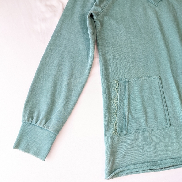 Soft surroundings V Neck Sweater Aqua women's small - Picture 2 of 5